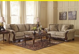 Zestaw kanap do salonu, materiałowe, drewniane, nowe, 44/90, wygodne i solidne