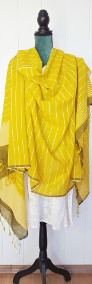 Nowa chusta dupatta indyjska szal oversize żółty boho hippie folk bohemian-4
