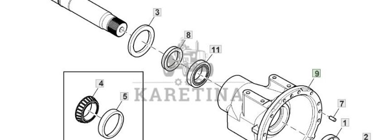 John Deere 6230 6250 - półoś R554953-1