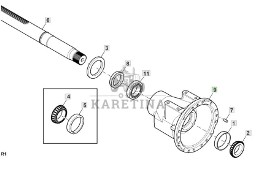 John Deere 6230 6250 - półoś R554953