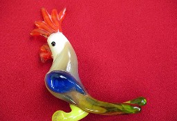 Ptak - Papuga - figurka ze szkła w stylu Murano - 7 x 5 x 3 cm