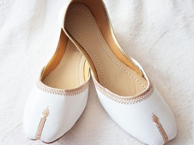 Nowe buty białe balerinki indyjskie khussa boho 37 baletki folk cottage core-1
