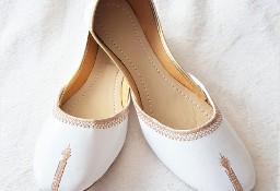 Nowe buty białe balerinki indyjskie khussa boho 37 baletki folk cottage core
