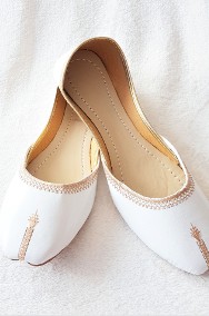 Nowe buty białe balerinki indyjskie khussa boho 37 baletki folk cottage core-2