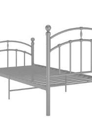 vidaXL Rama łóżka, szara, metalowa, 90 x 200 cm-3