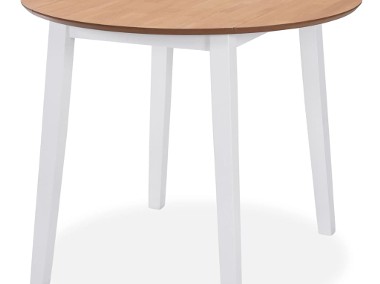 vidaXL Stół jadalniany ze składanym blatem, okrągły, MDF, biały245370-1