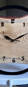 Drewniany zegar ścienny w stalowej obręczy - na zamówienie-4