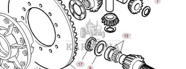 Massey Ferguson 7516 Atak Wałek Koło Zębate Stożkowe CZĘŚCI 4358708M92 4358708M92-1