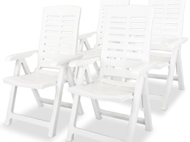 vidaXL Krzesła ogrodowe rozkładane, 4 szt., plastikowe, białe275067-1