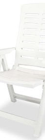 vidaXL Krzesła ogrodowe rozkładane, 4 szt., plastikowe, białe275067-3