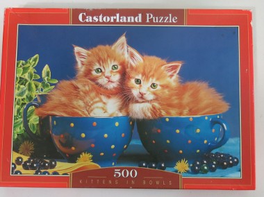 Puzzle 500 kawałków, Kotki w filiżankach B51212-1, firmy Castorland-1