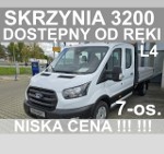 Ford Transit L4 7-os. Skrzynia 3200x2000 Brygadowy KameraCzujniki Od ręki NiskaCe