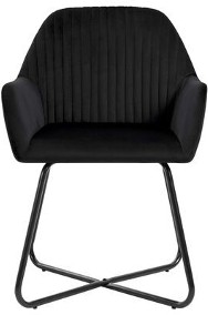 vidaXL Krzesła stołowe, 2 szt., czarne, obite aksamitem-2
