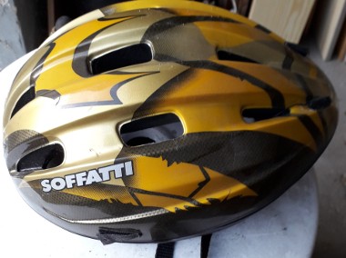 Kask rowerowy Soffatti, żółto-srebrno-czarny, używany, -1