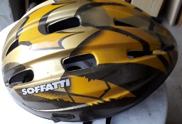 Kask rowerowy Soffatti, żółto-srebrno-czarny, używany, 