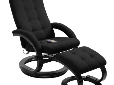 vidaXL Rozkładany fotel do masażu z podnóżkiem, czarny, tkanina248474-1