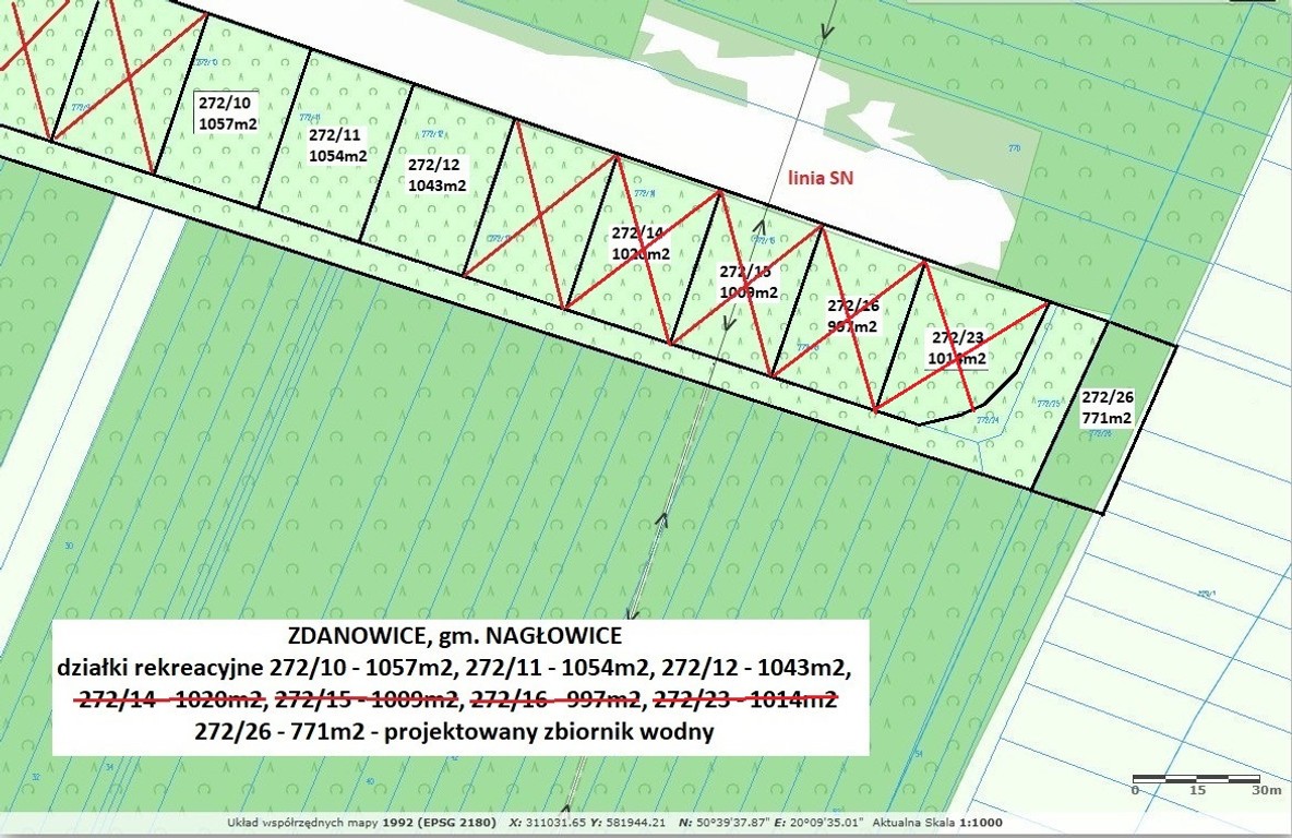 Tania działka rekreacyjna (plan) 1054 m² tylko 54.900 zł - Więcej