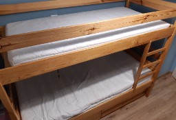 Łóżko piętrowe sosnowe z szufladami + materace