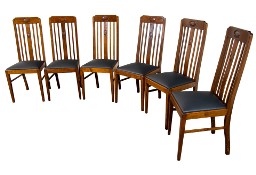 Krzesła secesja 6 sztuk sześć krzeseł stare antyki dębowe