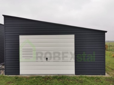 Garaż grafitowo biały akryl 5x6 blachodachówka producent 3x5 3x6 4x5 4x6 6x5 6x6-1