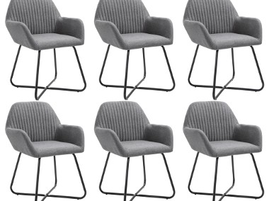 vidaXL Krzesła do jadalni, 6 szt., ciemnoszare, tapicerowane tkaniną277097-1