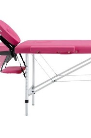 vidaXL Składany stół do masażu, 2-strefowy, aluminiowy, różowySKU:110194-3