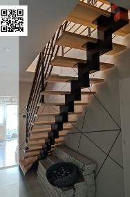 Nowoczesne schody samonośne Loft |Na konstrukcji metalowej| Opole-2