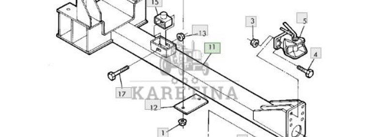 John Deere CTS - tylny zaczep przyczepy hitch AH158268-1
