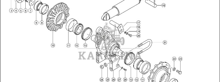 Claas Lexion 600 WAHACZ 0007640210 (Gumowa półgąsienica; wahacz)-1