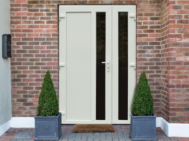 nowe drzwi białe PVC 130x210 zewnętrzne wzmacniane cieple-1