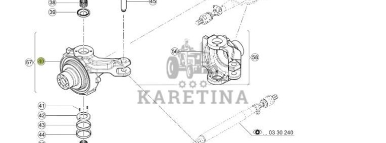 Claas Jaguar 970 - tylna oś napędowa - zwrotnica PRAWA 0001319330-1