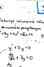 "Równanie różniczkowe I rzędu z warunkiem początkowym" - Rozwiązanie zadania.-2