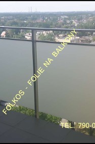 Folie matowe na szklane balustrady balkonowe Warszawa ,oklejanie balkonów folią-2