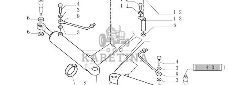 New Holland T6090 T7230 Silownik ukl kierown double acting, 25mm rod, 200mm stroke 47130813-1