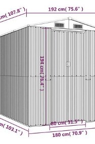 vidaXL Szopa ogrodowa, antracytowa, 192x274x223 cm, stal galwanizowana-3