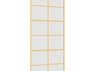 vidaXL Drzwi przesuwne, złote, 90x205 cm, mrożone szkło ESG, aluminium-1