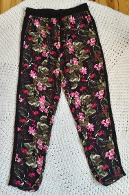 Nowe spodnie haremki Cropp L 40 wzór kwiaty floral exotic lekkie przew-2