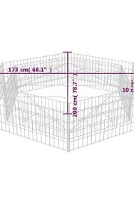 vidaXL Podwyższona donica gabionowa, sześciokąta, 200 x 173 x 40 cm-3