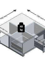 FMD Mobilny stolik kawowy, 70 x 70 x 36 cm, dębowy i błyszcząca bielSKU:428799*-3