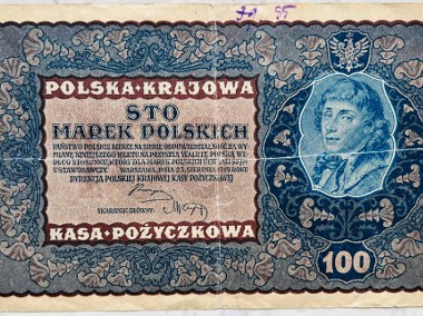 Banknot Polska IIRP 100 Marek Polskich MKP 1919 rok r. IC SERJA S St. III+ -1