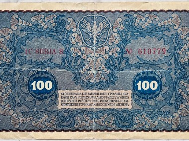 Banknot Polska IIRP 100 Marek Polskich MKP 1919 rok r. IC SERJA S St. III+ -2