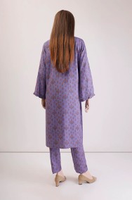 Komplet tunika i spodnie M 38 fioletowy w kwiaty floral kameez kurta modest-2