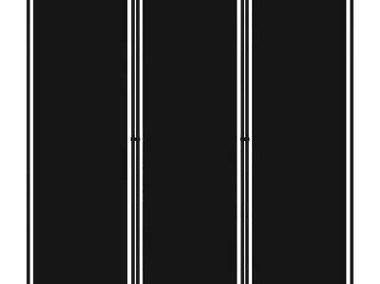 vidaXL Parawan 3-panelowy, czarny, 150 x 180 cm-1