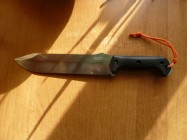 Używany nóż Ka-Bar BK9 Becker Combat Bowie, modyfikowany, ulepszona pochwa