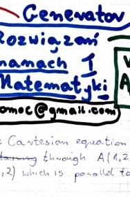 "Equation of a plane in carthesian form, vector Equation" - Zestaw Rozwiązań -2