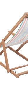 vidaXL Składany leżak plażowy, tkanina i drewniana rama, wielokolorowy 43998-3