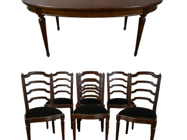 Stylowy komplet mebli owalny stół i 6 krzeseł krzesła stylowe-1
