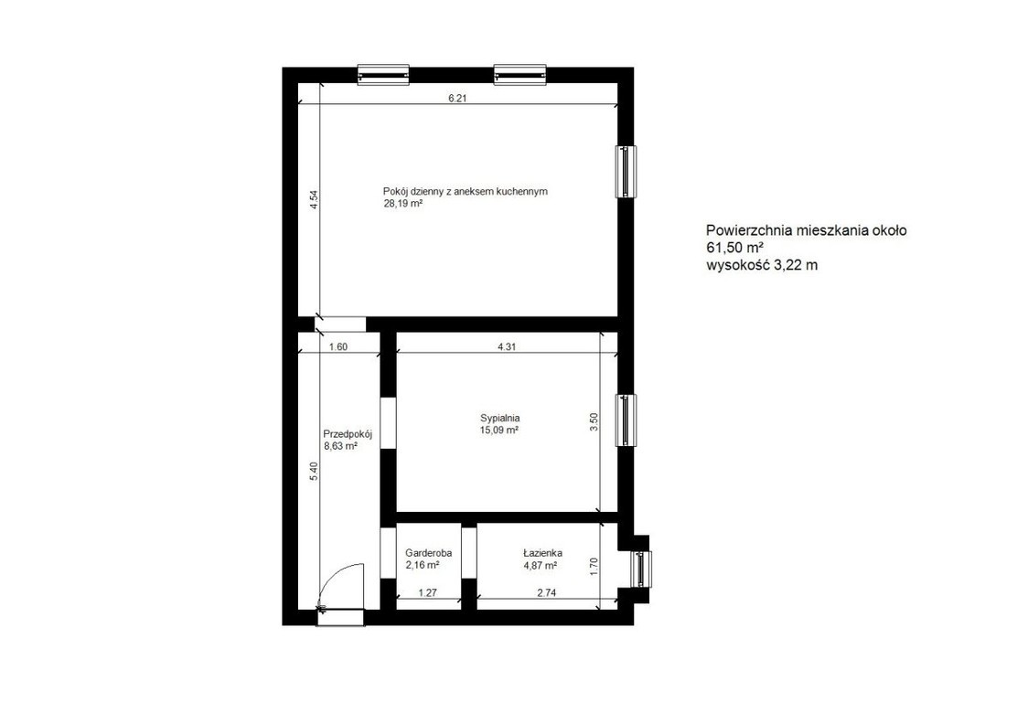 Mieszkanie o pow. 61,50 m² po generalnym remoncie - Widok 2