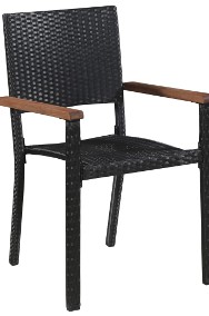 vidaXL Krzesła ogrodowe, 2 szt., polirattan, czarne 43937-2