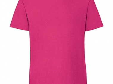 Męski t shirt bez nadruku, koszulka kolor różowy  FRUIT of the LOOM (Warszawa)-1